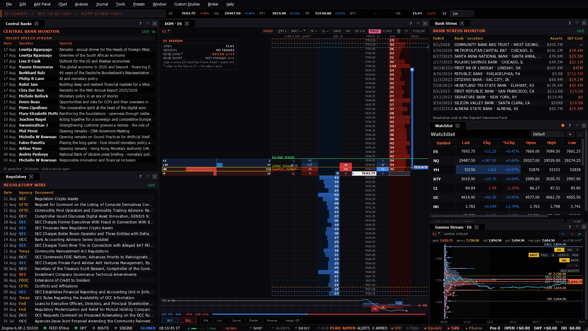 The Opening workspace as the terminal lays it out